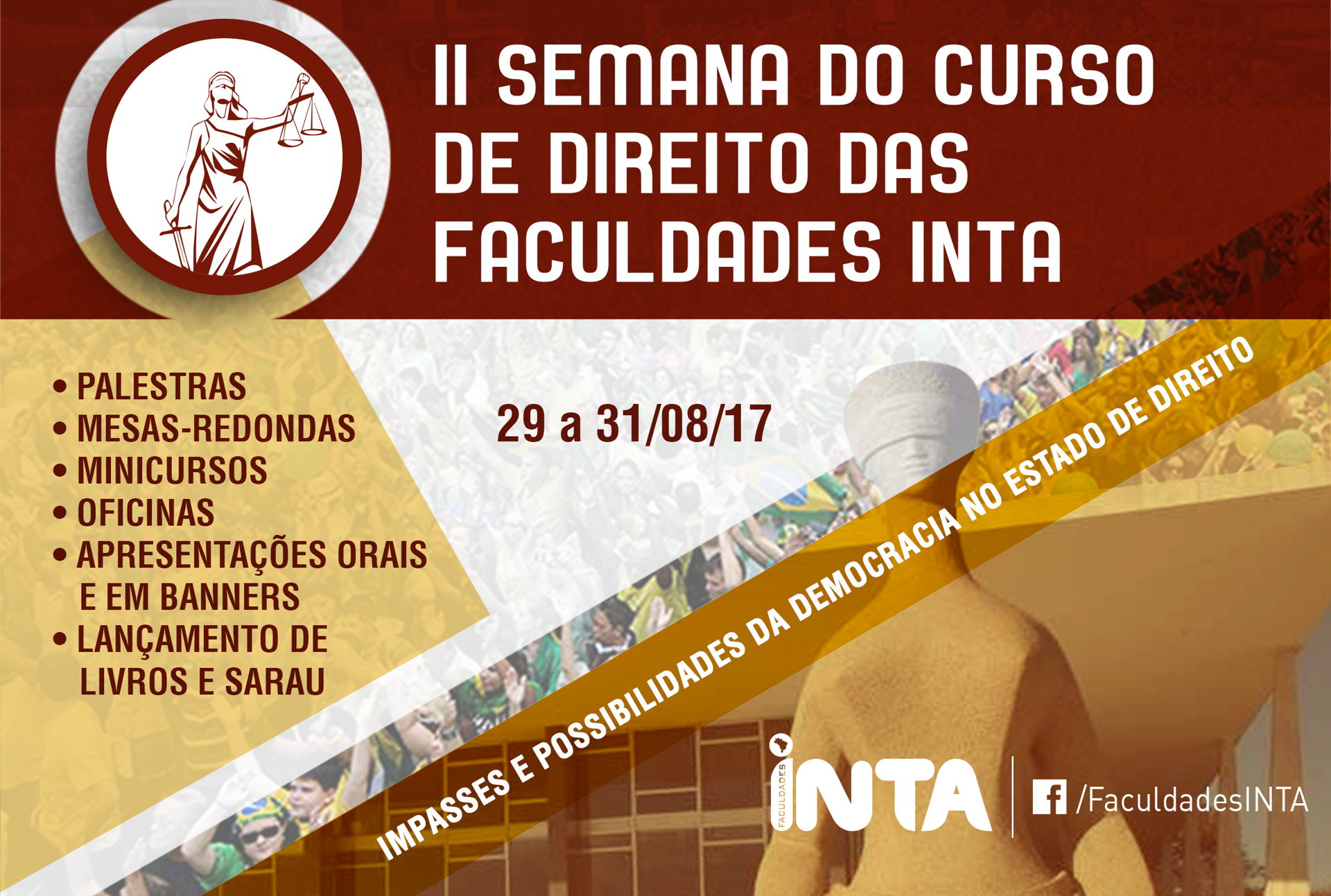 Estão abertas as inscrições para submissão de trabalhos da II Semana do Curso de Direito