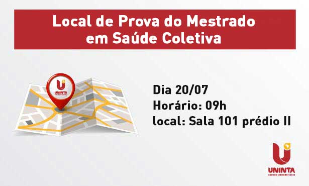 Confira o local de prova da seleção do Mestrado em Saúde Coletiva