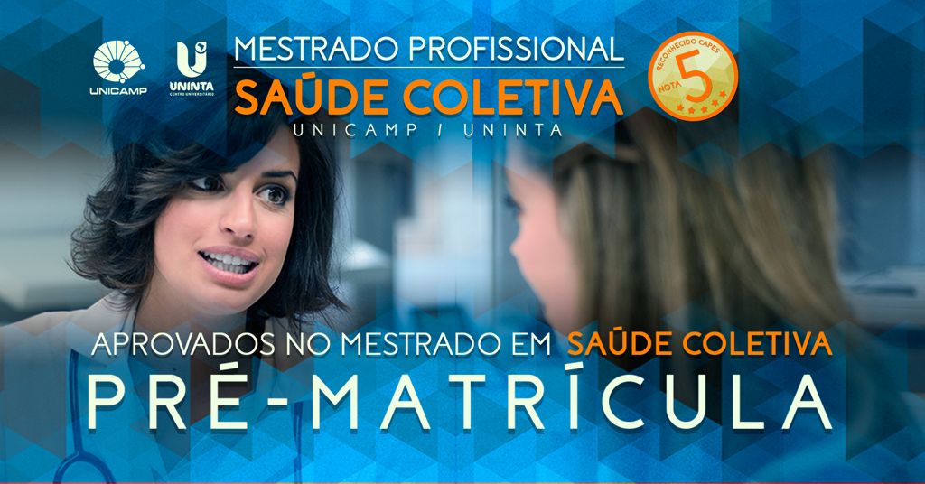 Pré-Matrícula do Mestrado em Saúde Coletiva segue até sexta, 28