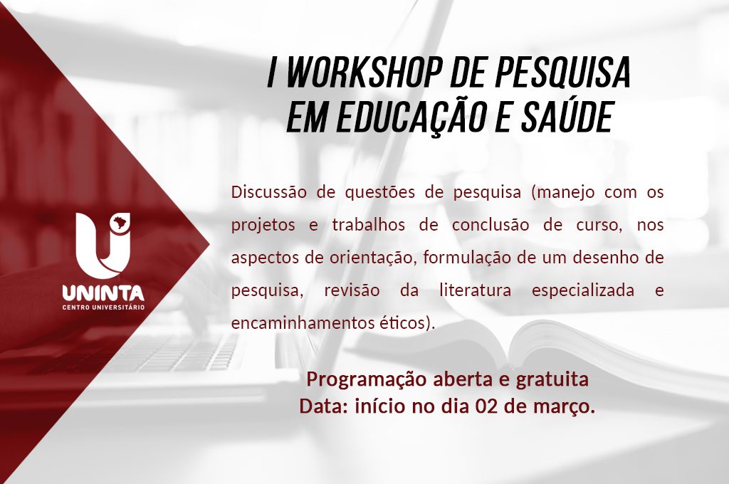 Participe do I Workshop de Pesquisa em Educação e Saúde