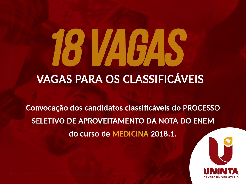 Vagas para Classificáveis em Medicina pela Nota ENEM