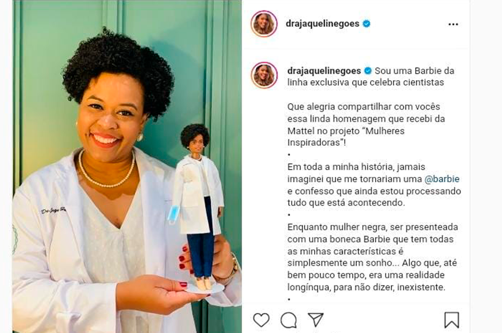 Biomedicina em Destaque: Biomédica brasileira que participou do sequenciamento de DNA do coronavírus é homenageada com boneca mais famosa do mundo